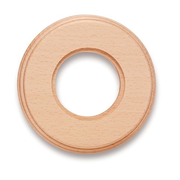 Socle Décoratif Bois Hêtre Miel Fontini Garby - Dimensions 95x22 Mm, Pour Interrupteur Ou Prise, Style Rétro, Garantie 10 Ans