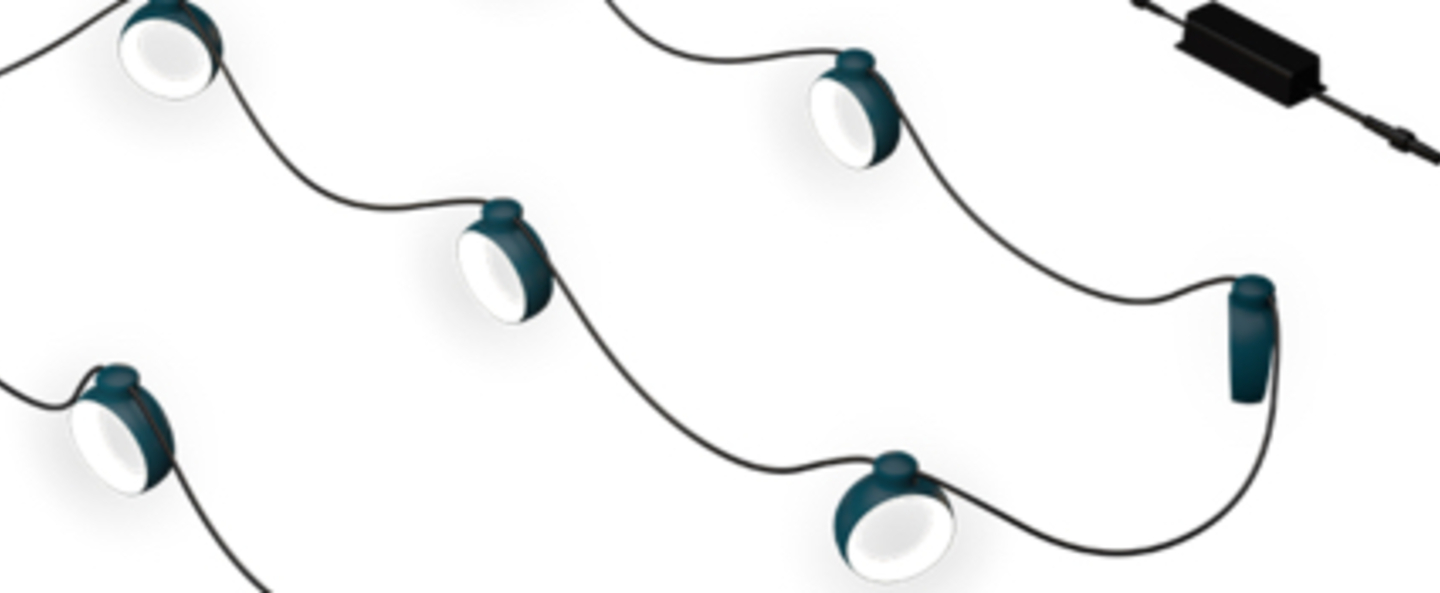 Guirlande lumineuse hoop bluetooth bleu acapulco ip54 led 3000k 960lm o1200cm h9 6cm fermob normal