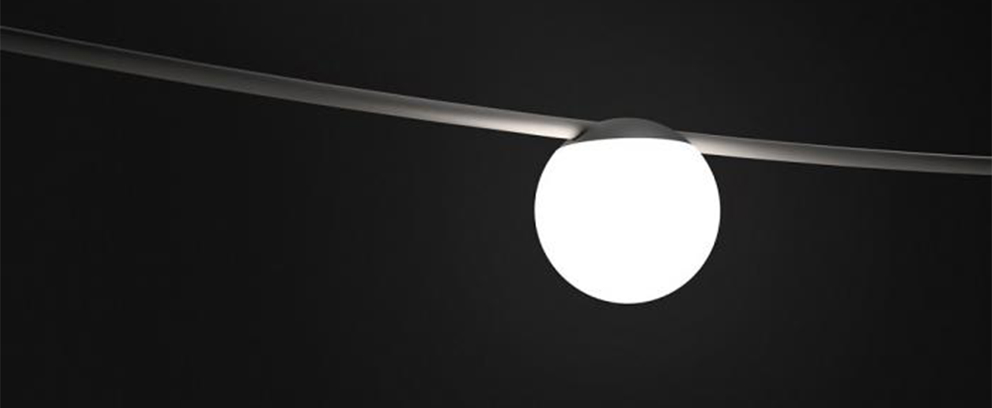 Guirlande lumineuse june 4745 noir ip65 led 2700k 200lm l130cm h13cm vibia normal