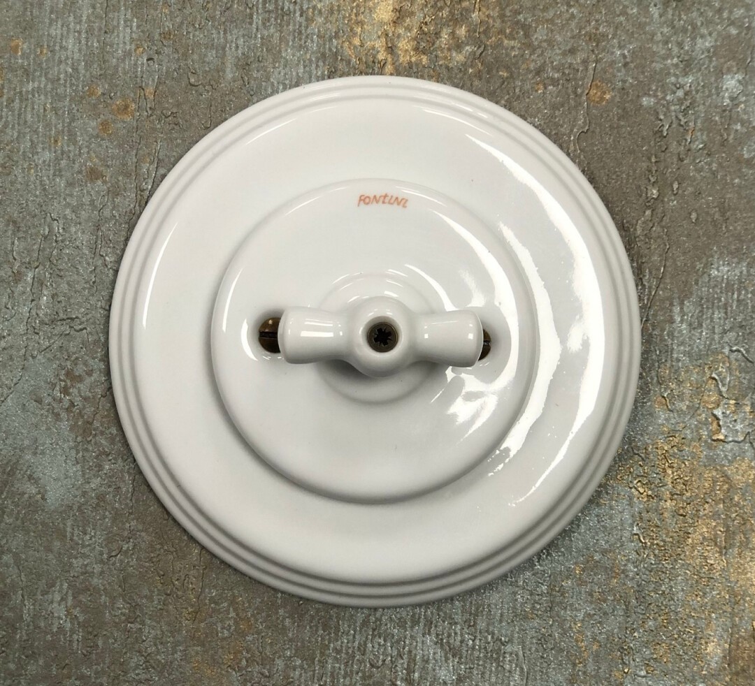 Interrupteur antique porcelaine interrupteurs d'éclairage vintage rotatif 10 A 240 V (Noir