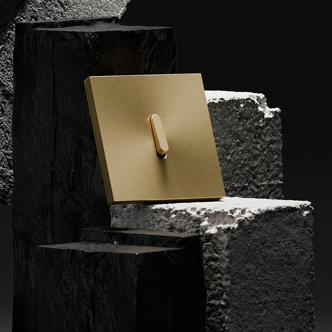 niko Switch, Rocker, Single, Brushed gold aluminium, Two-way x1