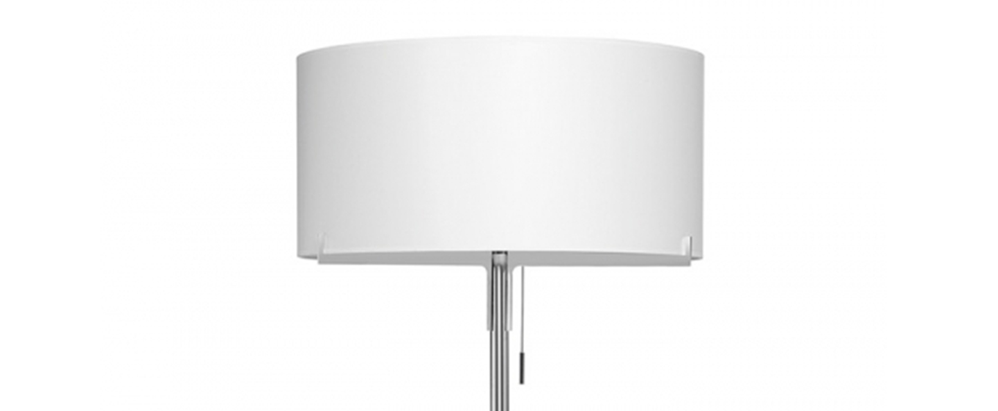 Lampadaire aitana blanc et nickel mat o50cm h153cm carpyen normal