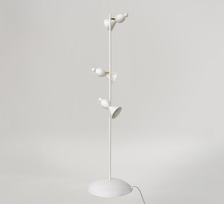 Alouette standing three birds gwendolyn et guillane kerschbaumer lampadaire floor light  atelier areti  alouette standing 3 birds brass white  design signed 64589 product