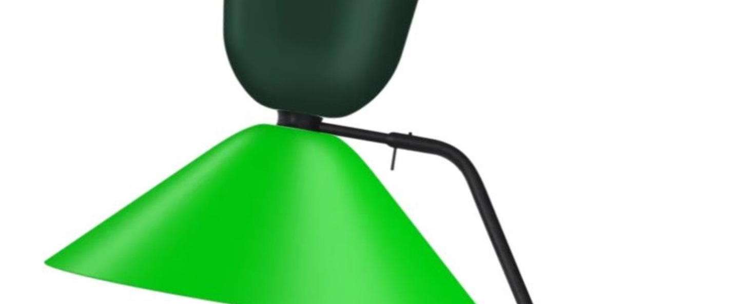 Lampadaire alphabeta round tall cone large vert fonce vert clair o14cm h187cm hem normal