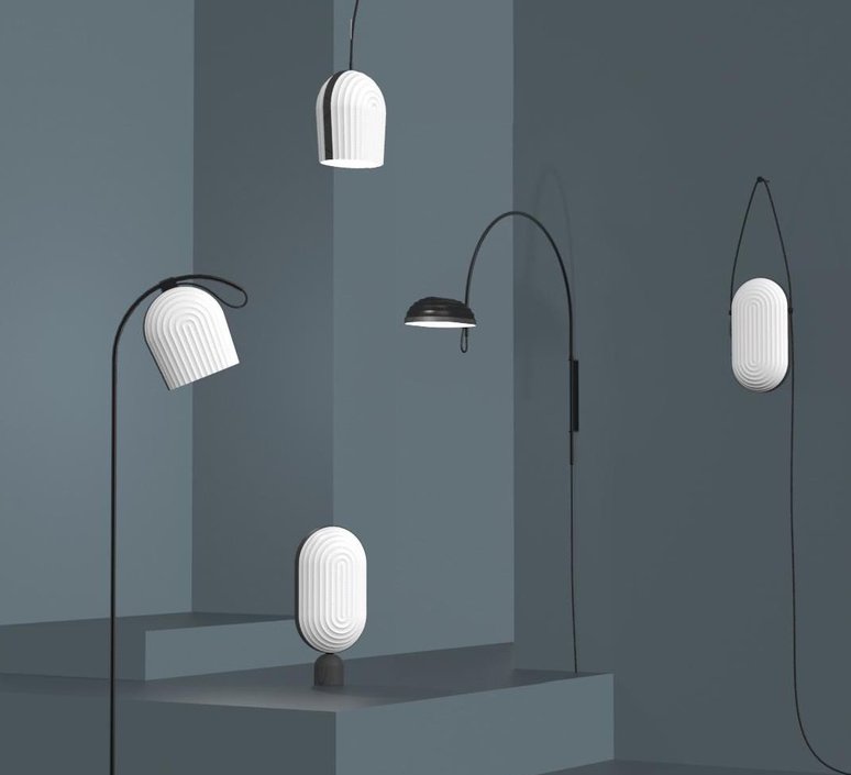 Lampadaire, Arc, blanc, LED, Ø28cm, H142cm Le Klint LE KLINT Arc lampadaire, fabriqué à la main | Lampadaire