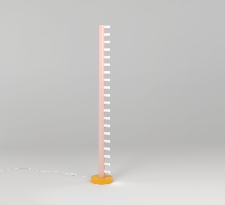 Array gwendolyn et guillane kerschbaumer lampadaire floor light  atelier areti 557ol f01 m0d 08 orange base 04 pink thick tube 02 white tubes  design signed nedgis 162788 product