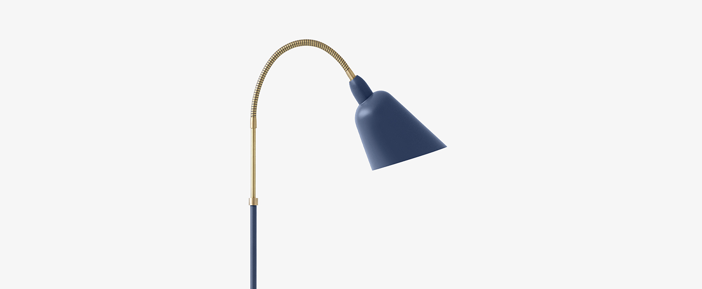 Lampadaire bellevue bleu tonnerre laiton l60cm h130cm andtradition normal