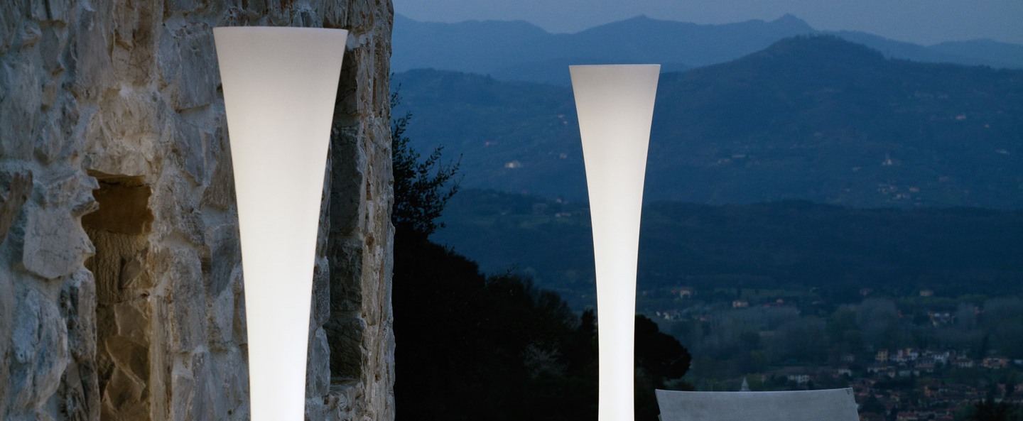 Lampadaire biconica pol blanc h195cm martinelli luce normal