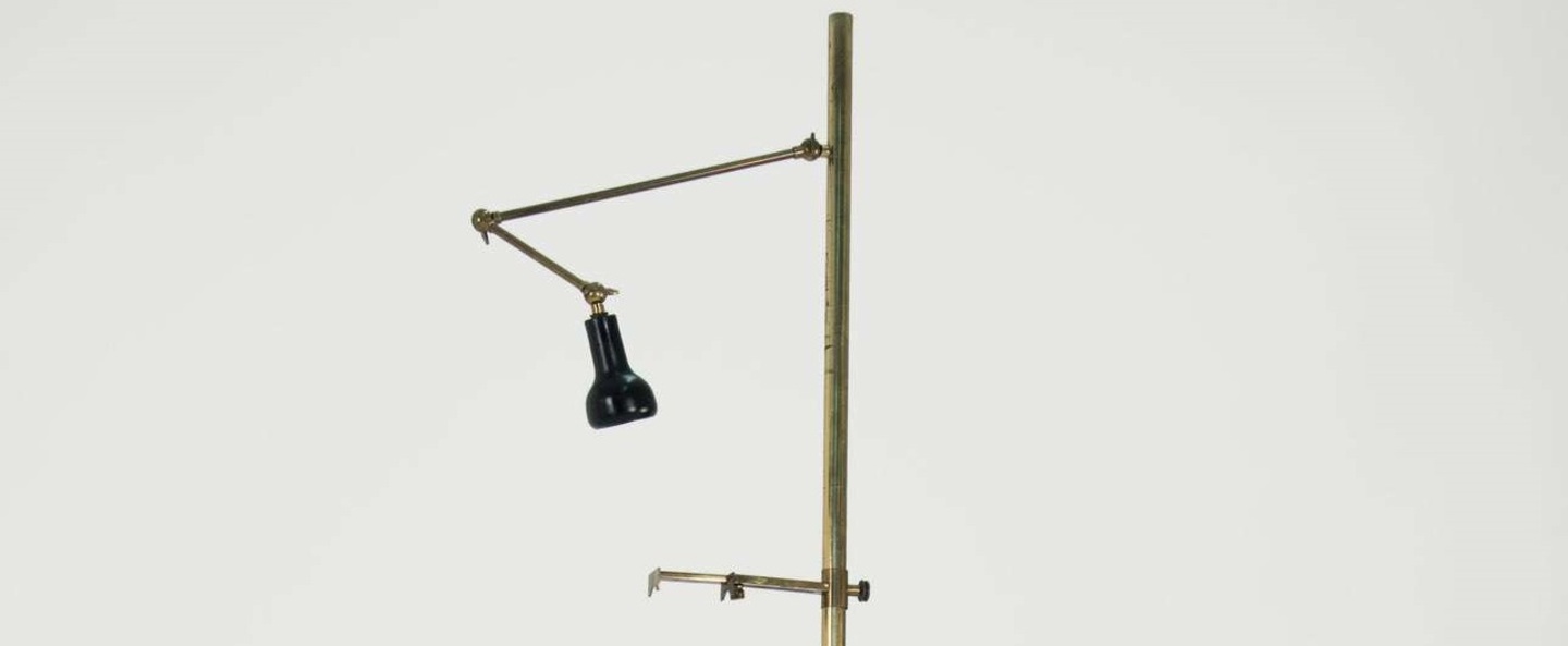 Lampadaire cavalletto laiton l50cm h209cm arredoluce normal