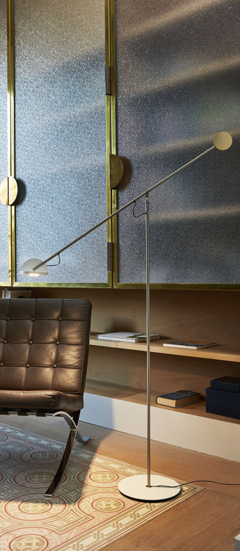 Lampadaire, pour votre salon, dimmable Luminaires Nedgis Lampadaire, Ilio, blanc, LED, 2700K, 3332lm, dimmable, Ø30cm