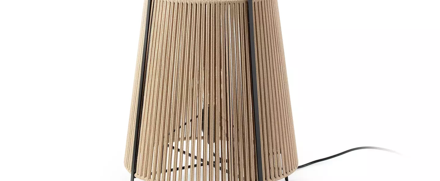 Lampadaire d exterieur akane beige et noir mat ip44 o46cm h59cm faro normal