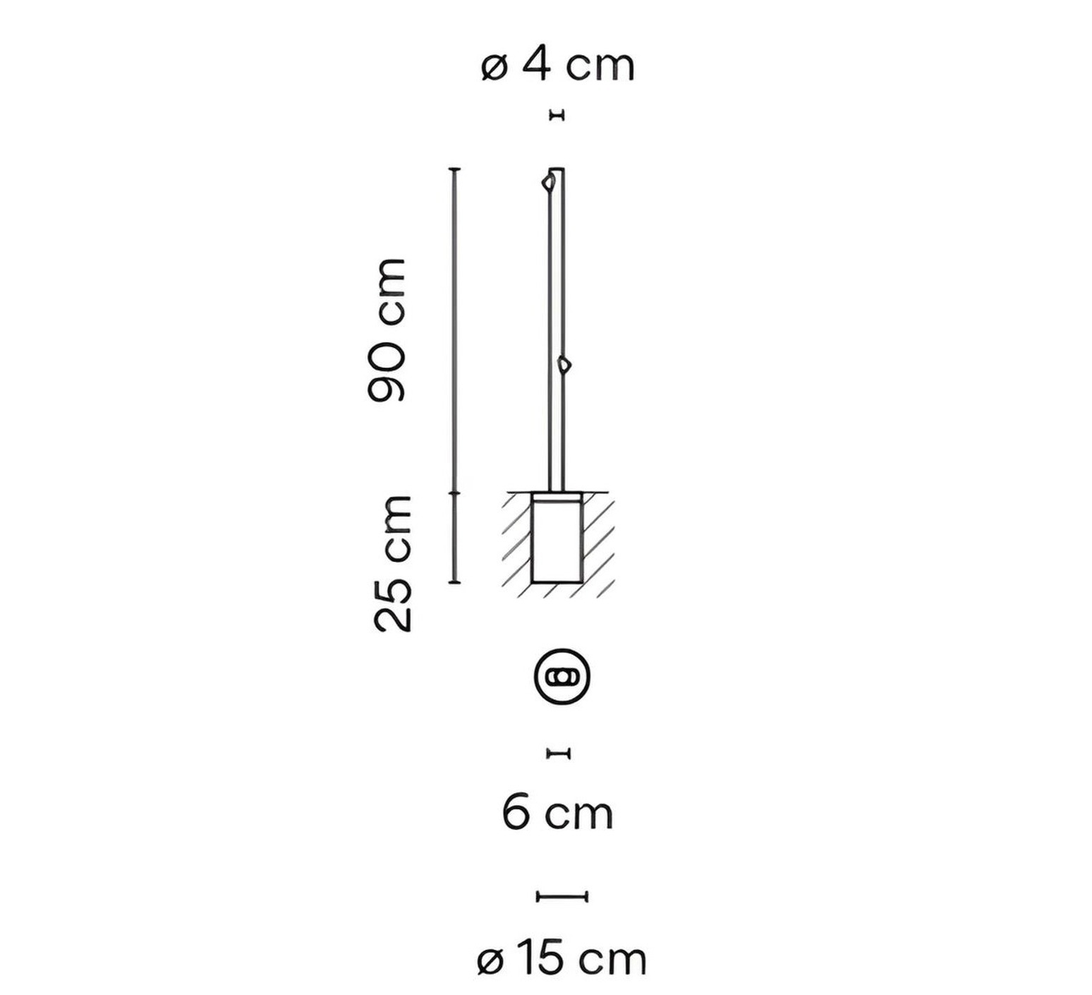 Vibia Bamboo 4803, oxidada, IP66, Led, 3500 K, 399 lm, Ø 4 cm, H 90 cm – Lámpara de exterior — imagen 4