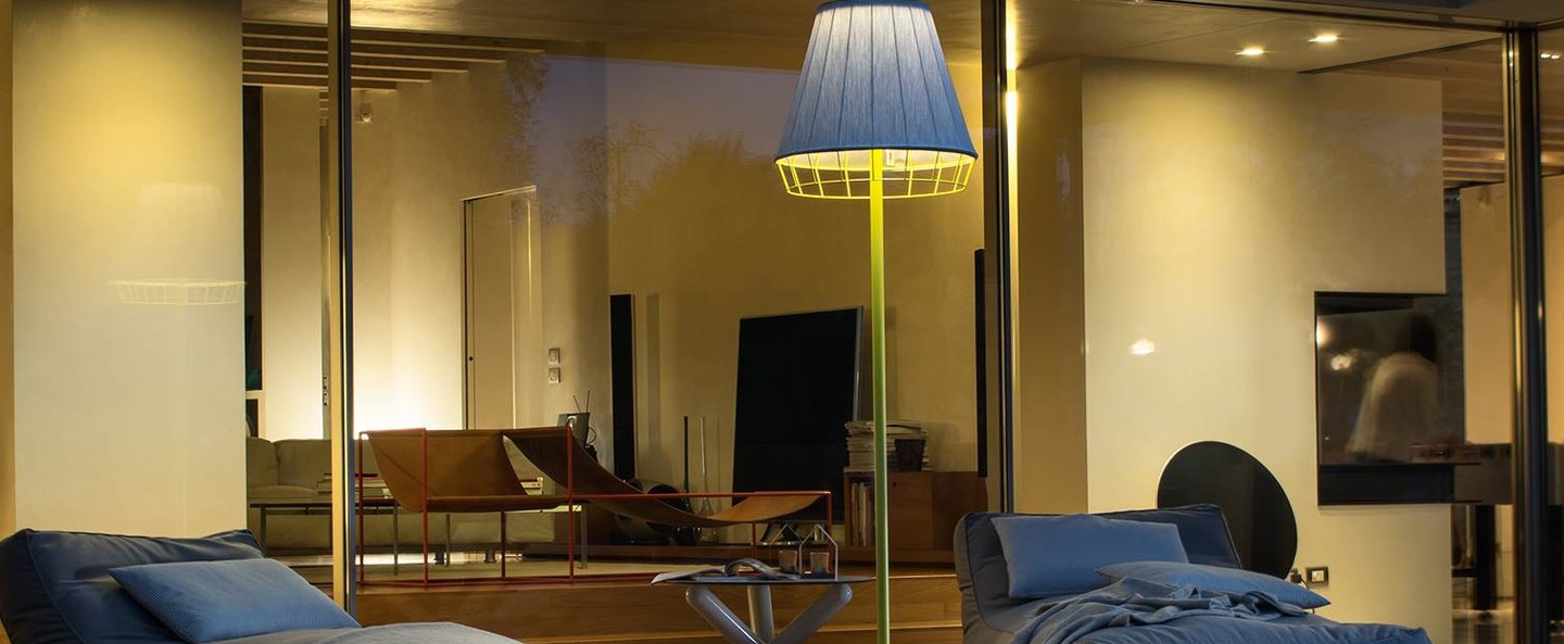 banner-image Lampadaire d exterieur dress gris jaune led o50cm h192 5cm torremato normal