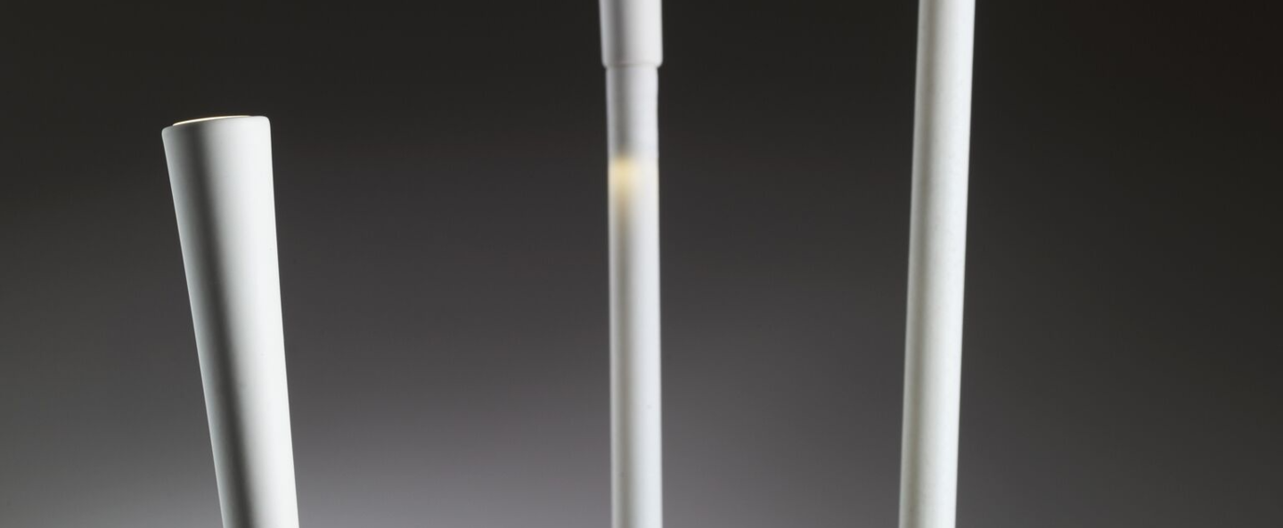 Lampadaire d exterieur giunco f14 blanc led o2 2cm h120cm fabbian normal