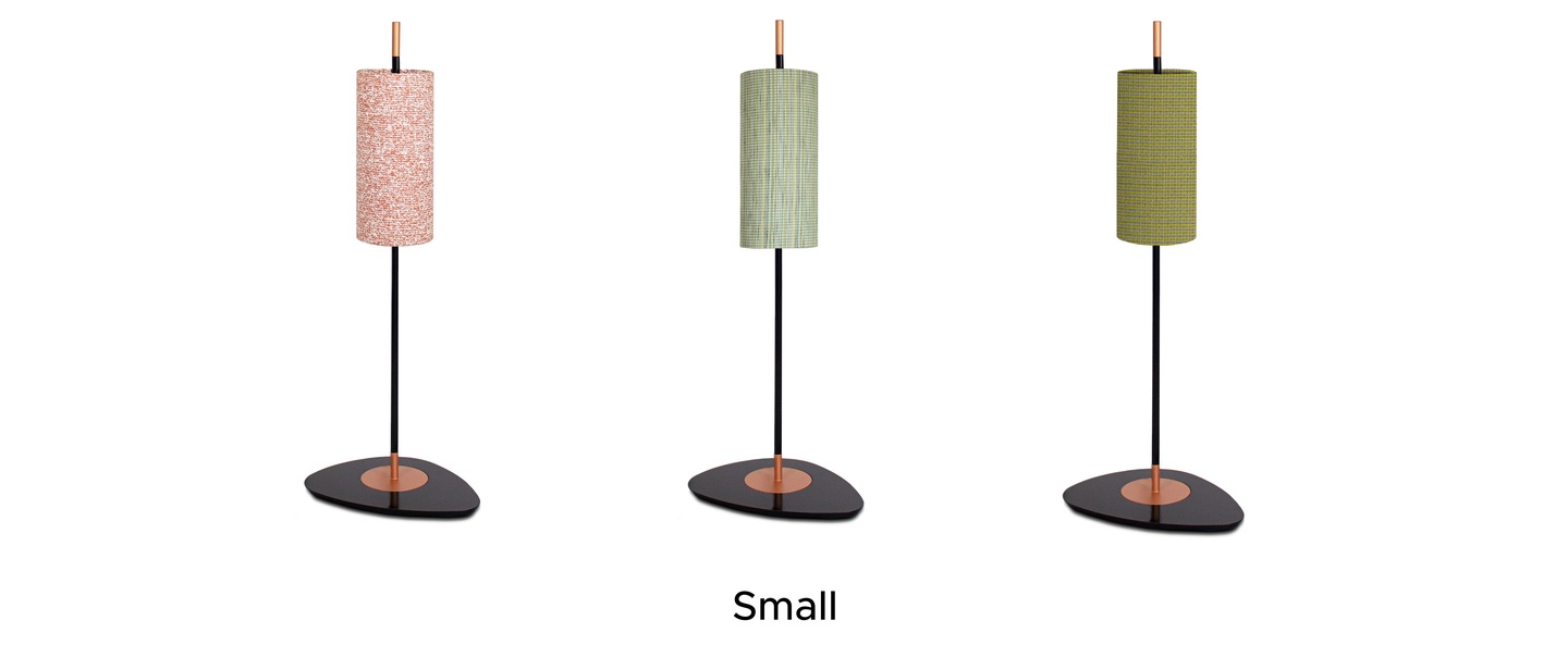 Lampadaire d exterieur lago small abat jour orange noumea goyage structure laquee noire et cuivre ip68 o15cm h101 5cm contardi normal