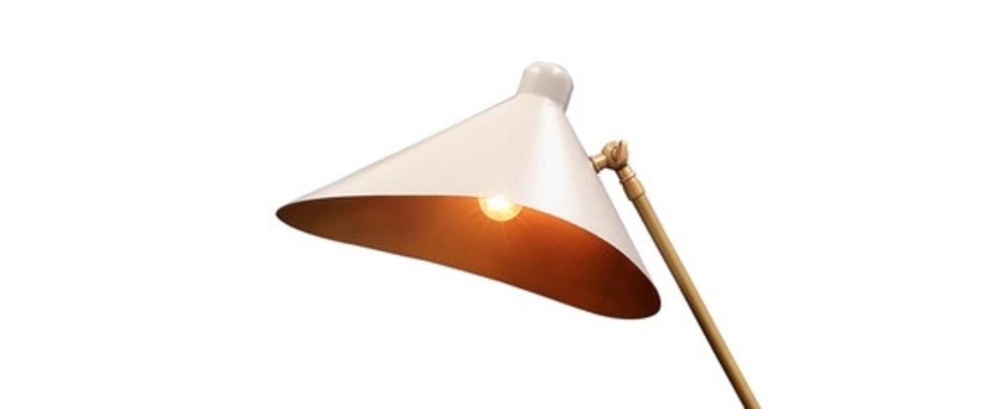 Lampadaire dino blanc o60cm h157cm gong normal