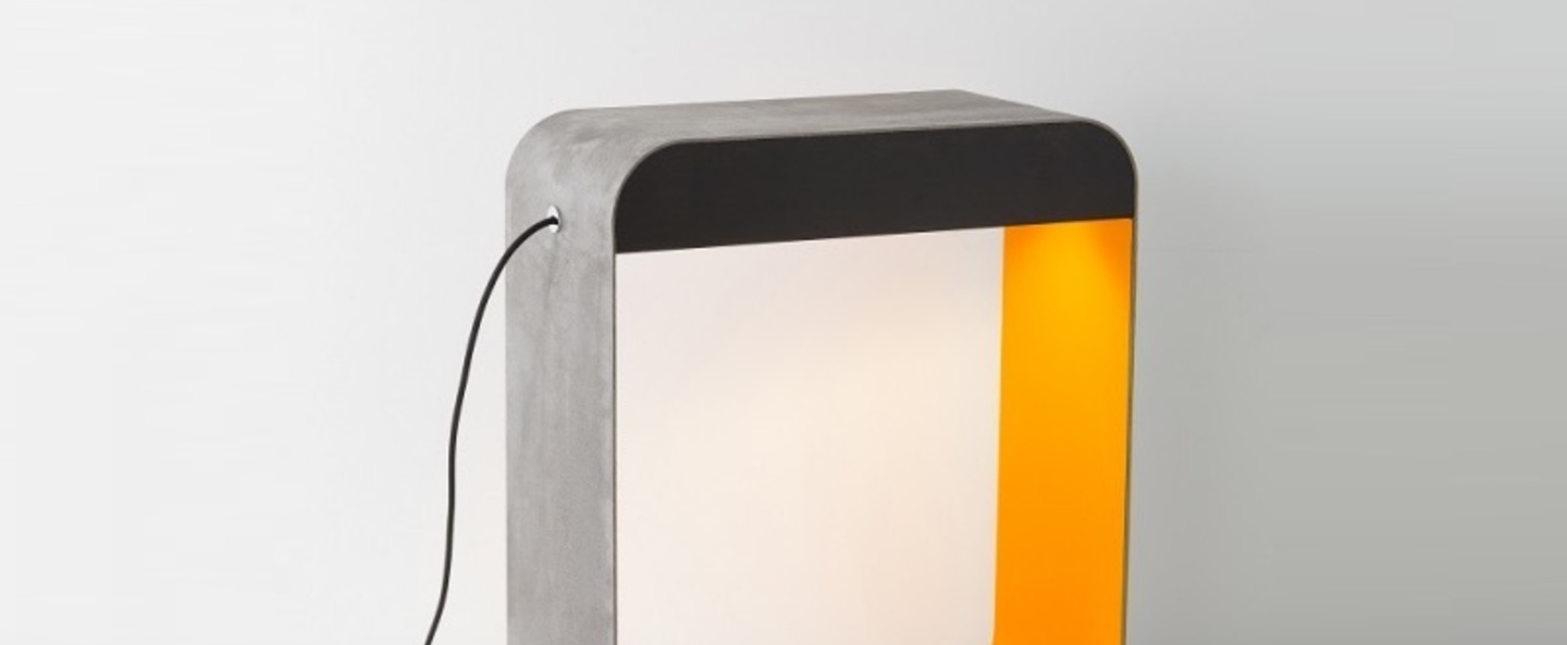 banner-image Lampadaire eau de lumiere led gris orange chene teinte h66cm designheure normal