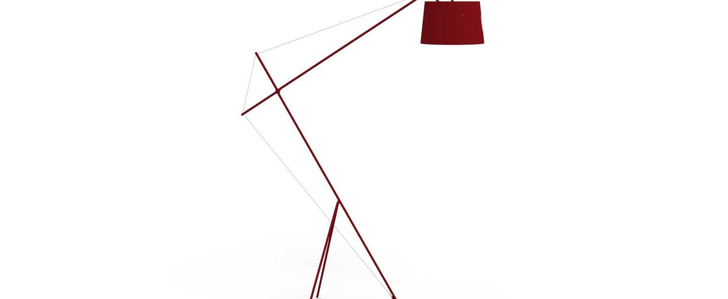 Lampadaire elisabeth rouge pourpre o33cm h137cm harto normal