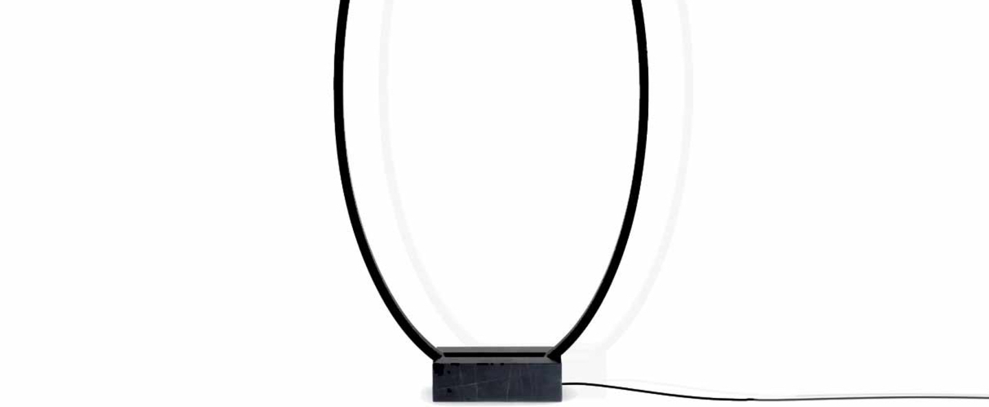 Lampadaire ellisse noir led 2700k 3450lm o70cm h138cm nemo lighting normal