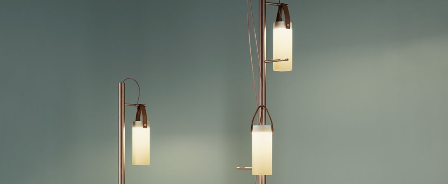 banner-image Lampadaire galerie reading blanc laiton marbre led o19 6cm h149 5cm fontana arte normal