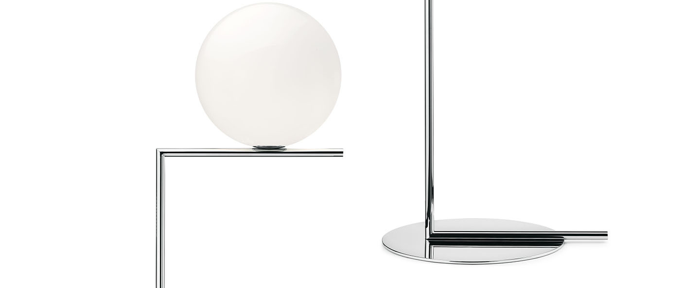 banner-image Lampadaire ic lights floor 2 opalin et chrome o38cm h185 2cm flos normal