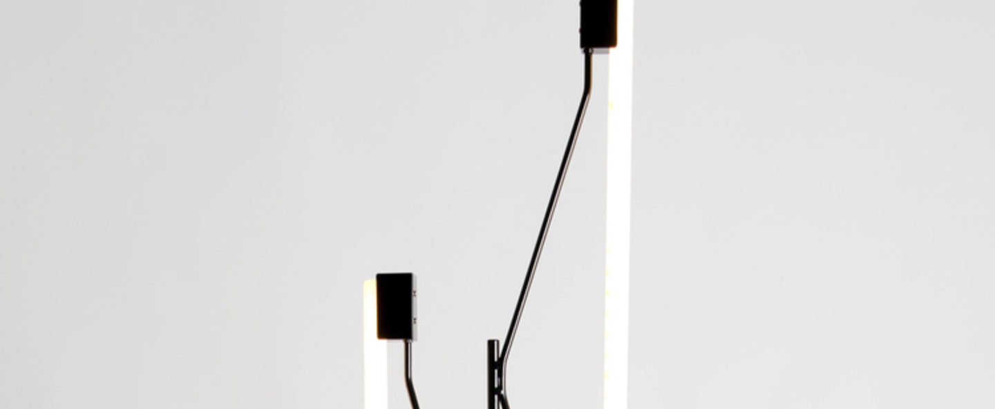 Lampadaire lampadaire 2 tubes noir noir o34 3cm h165cm atelier areti normal