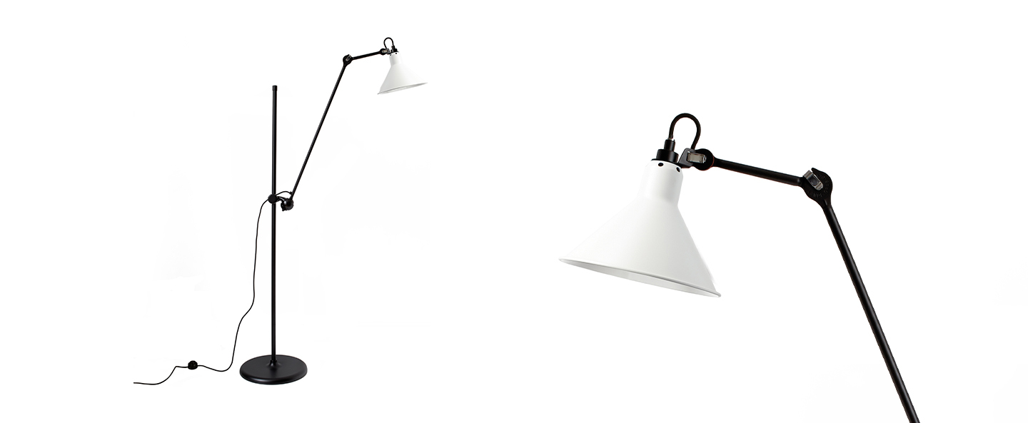 Lampadaire lampe gras n 215 blanc interieur blanc l32cm h150cm dcw editions paris normal