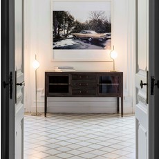 Lampadaire, Le vita, blanc, or, LED, 2700k, 570lm, Ø20cm Lampadaire, Le vita, blanc, or, LED, 2700k, 570lm, Ø20cm