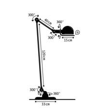 Loft 2 bras jean louis domecq lampadaire floor light  jielde d1240 blc  design signed 36029 thumb