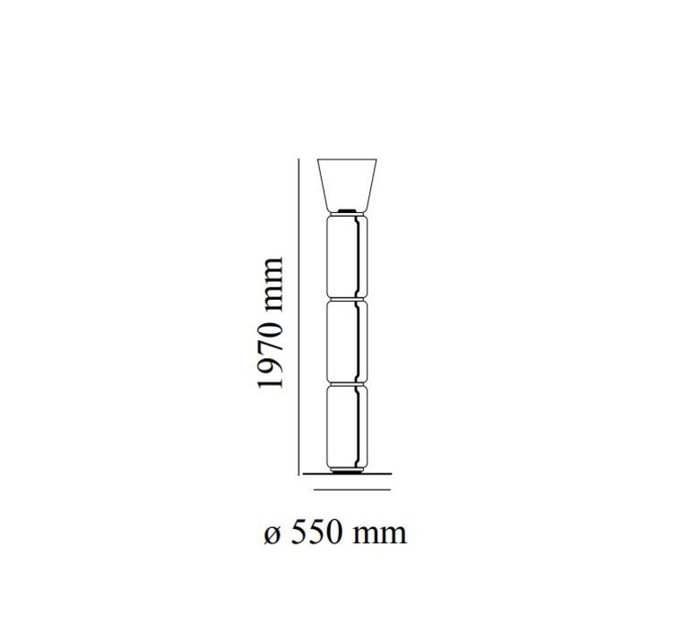 Noctambules floor 3 cylindres hauts 1 element conique grande base  konstantin grcic lampadaire floor light  flos f0267000  design signed nedgis 96641 product