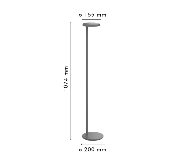 OBLIQUE FLOOR Lampadaire LED avec Variateur H107cm