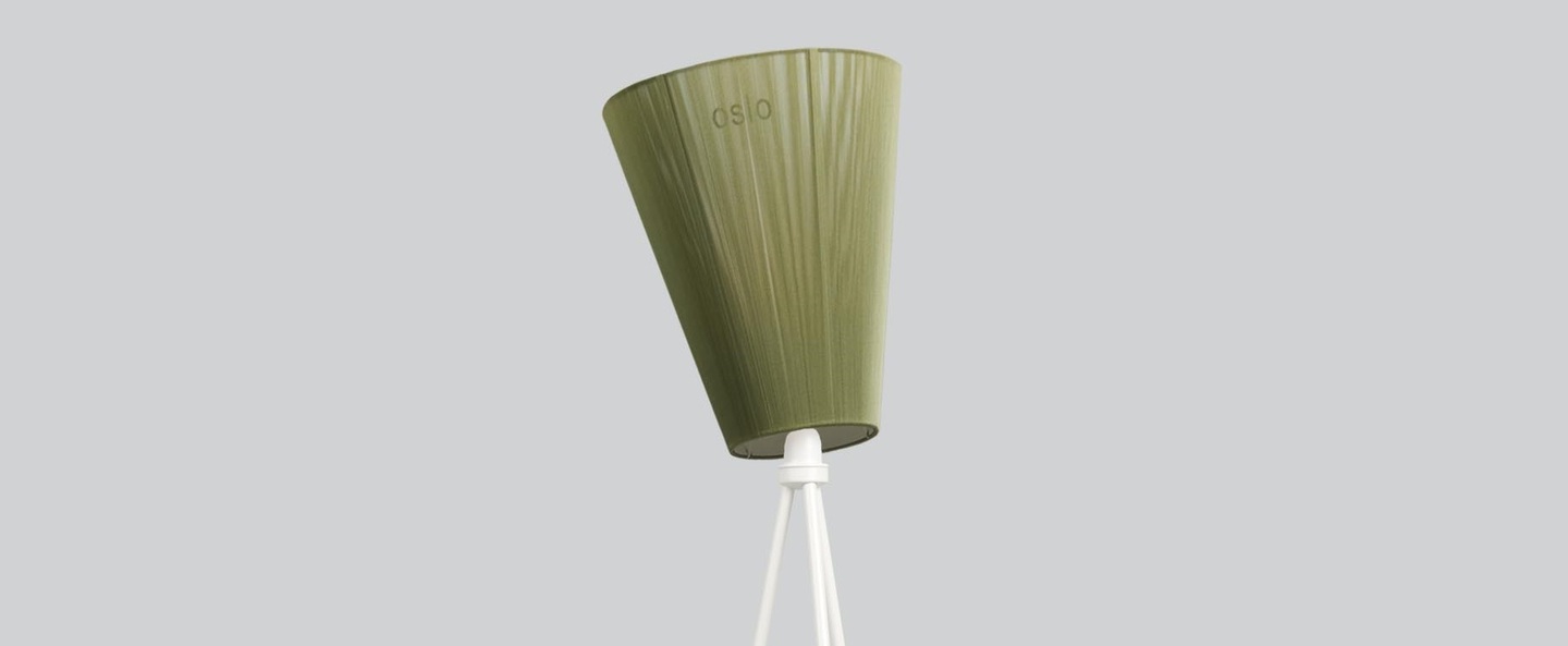 Lampadaire oslo wood pied noir abat jour vert olive h165cm northern normal