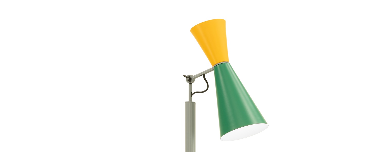 banner-image Lampadaire parliament reedition de charles le corbusier vert jaune o26cm h180cm nemo lighting normal