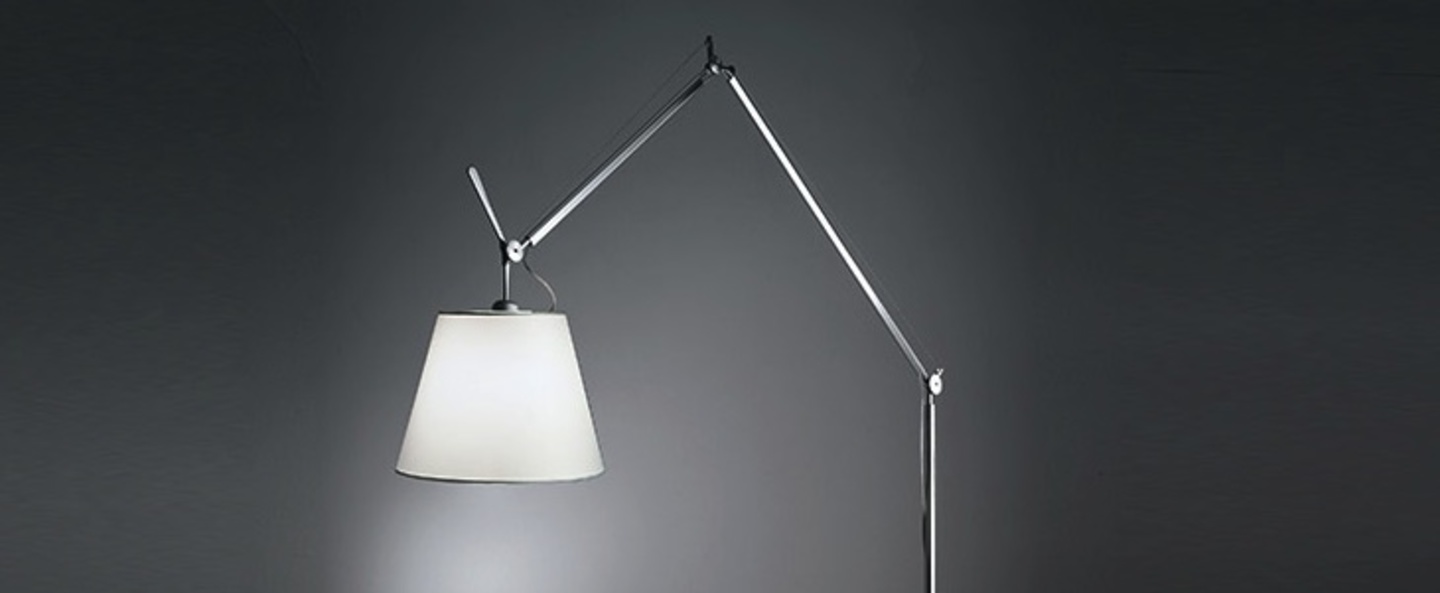 Lampadaire tolomeo mega terra gris dimmable led h334cm o33cm artemide normal