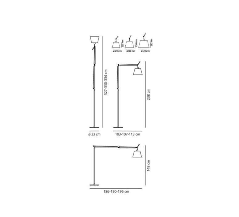 Tolomeo mega terra michele de lucchi lampadaire floor light  artemide 0762010a 0763010a 0781010a  design signed 33840 product