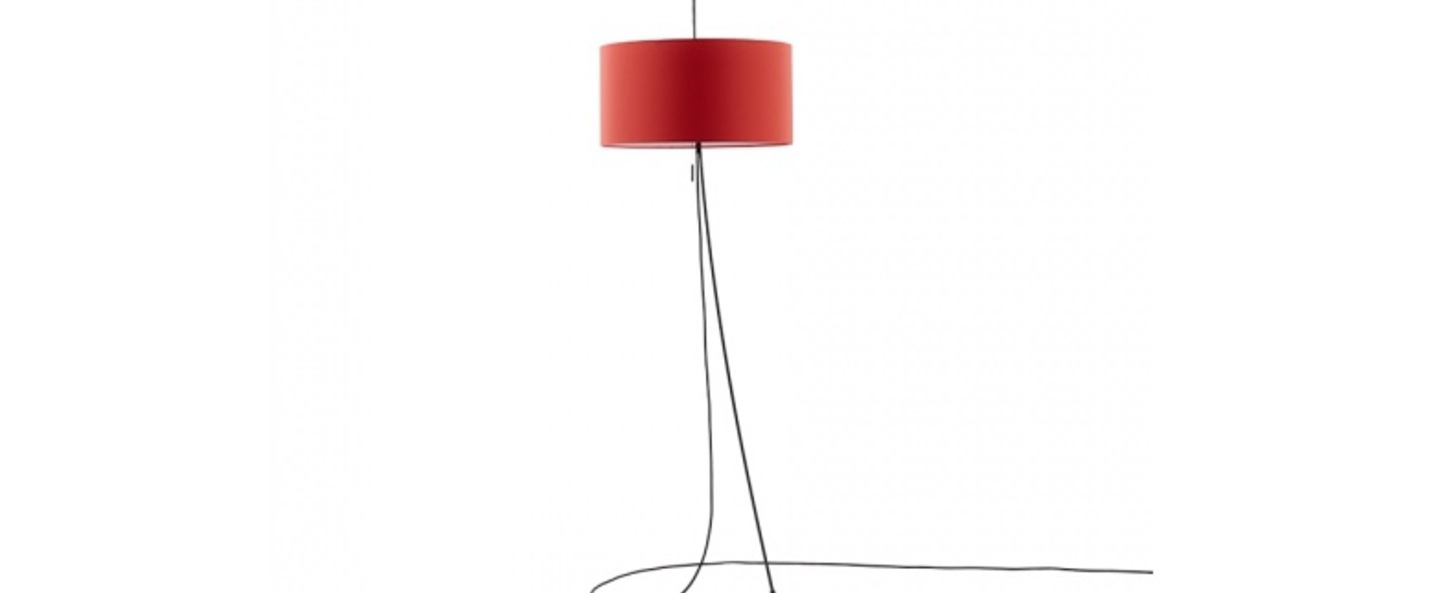 Lampadaire totora rouge o45cm h240cm carpyen normal