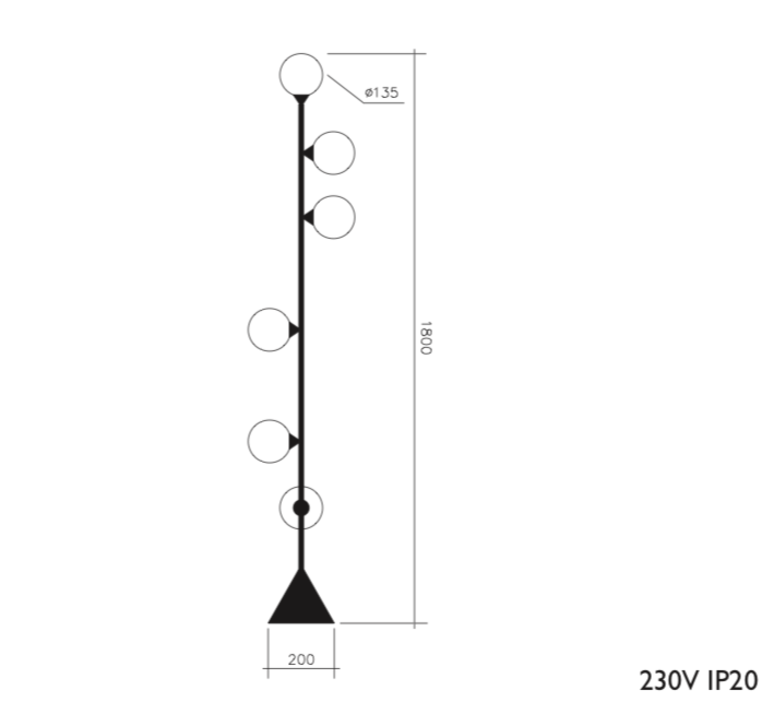 Vertical 1 gwendolyn et guillane kerschbaumer lampadaire floor light  areti vertical globe blanc  design signed nedgis 64077 product