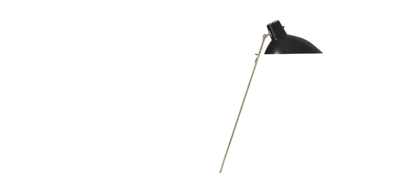 Lampadaire vv cinquanta noir et laiton o27 4cm h147cm astep normal