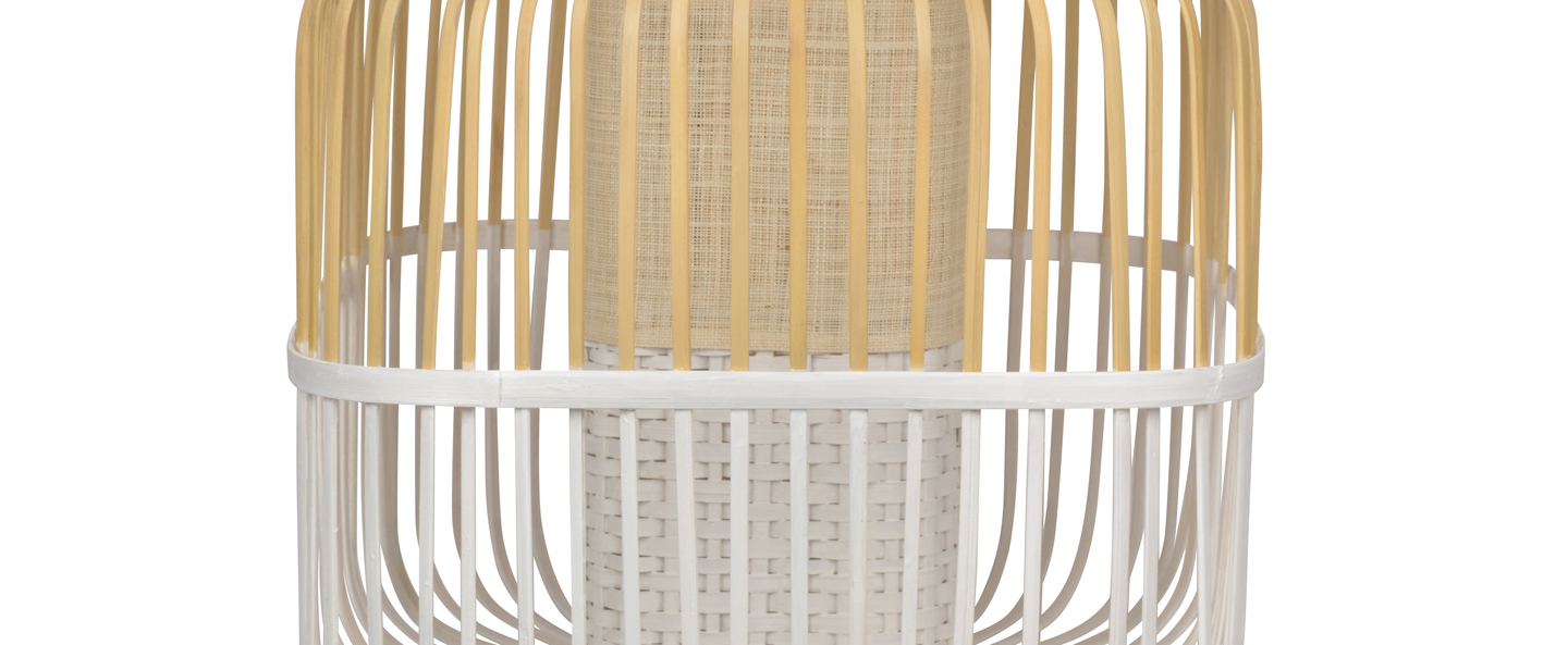 banner-image Lampe a poser bamboo square m blanc o43cm h56cm forestier normal