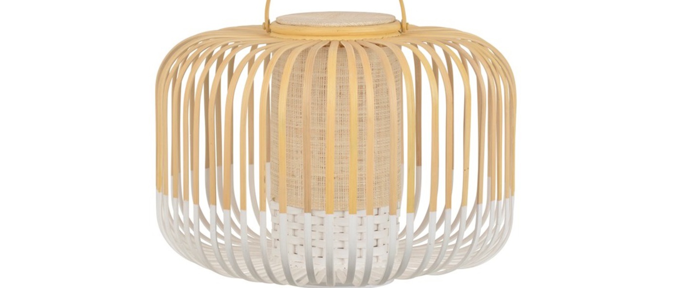 banner-image Lampe a poser bamboo take away s blanc ip66 led 3000k 290lm o33cm h35cm forestier normal