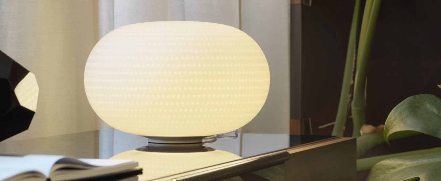 Lampe a poser bianca led blanc o30cm fontana arte normal