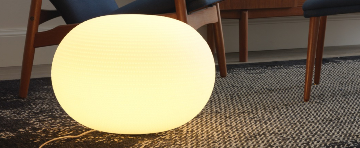 Lampe a poser bianca led blanc o50cm fontana arte normal