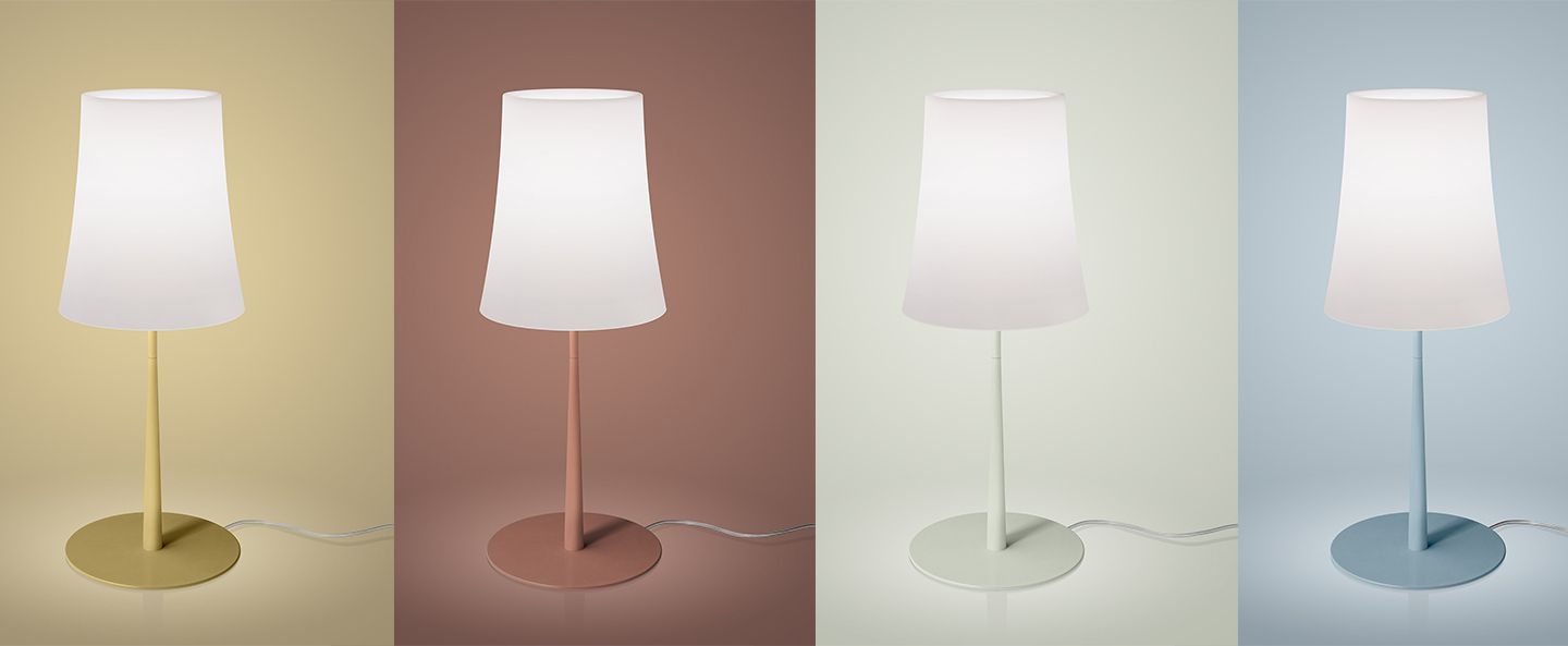 Lampe a poser birdie easy grande blanc et blanc o25cm h62cm foscarini normal