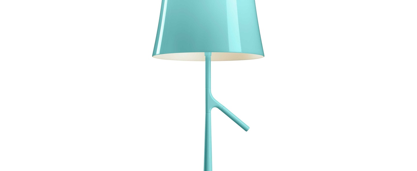 Lampe a poser birdie piccola bleu l19cm h49cm foscarini normal