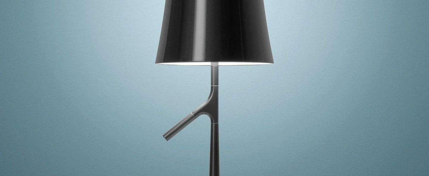 Lampe a poser birdie piccola graphite l19cm h49cm foscarini normal