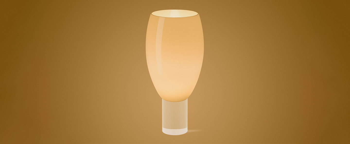 Lampe a poser buds 1 blanc chaud o26cm h57cm foscarini normal