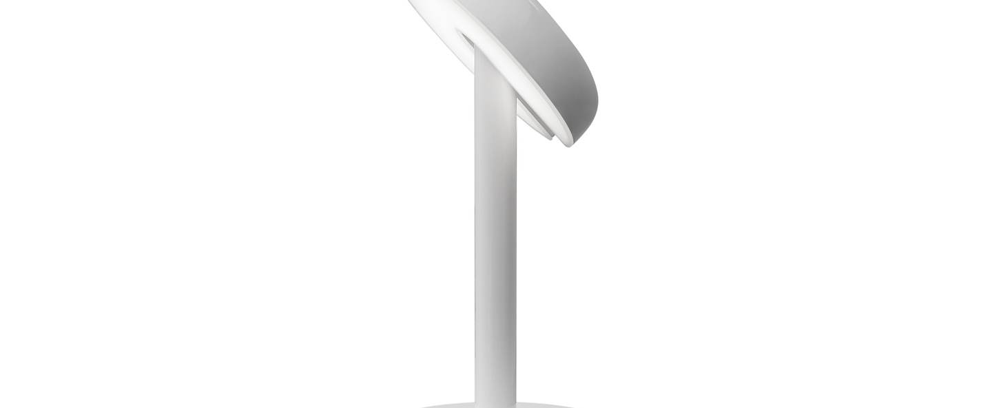 Lampe a poser cabriolette table blanc led dim 2700k 1119 lm o15 5cm h28cm martinelli luce normal