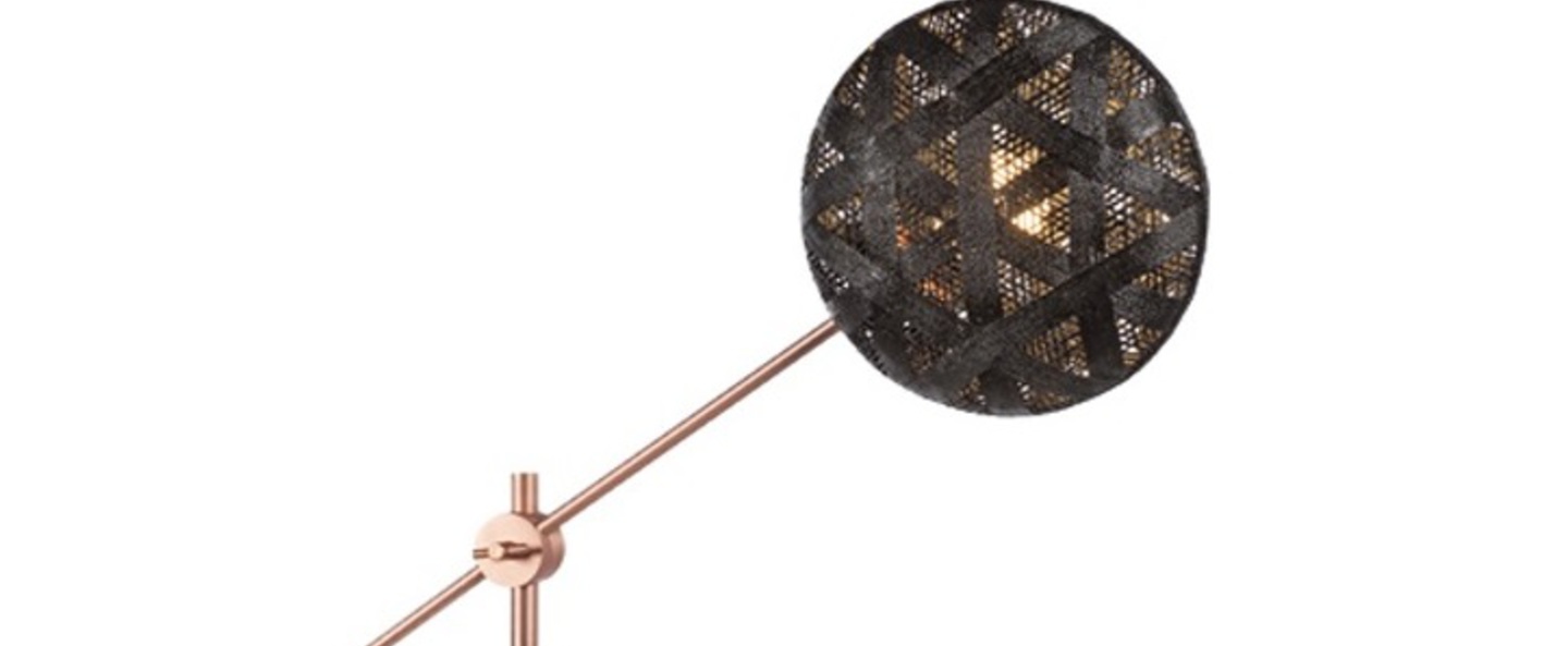 banner-image Lampe a poser chanpen hexagonal m noir cuivre o36cm h85cm forestier normal