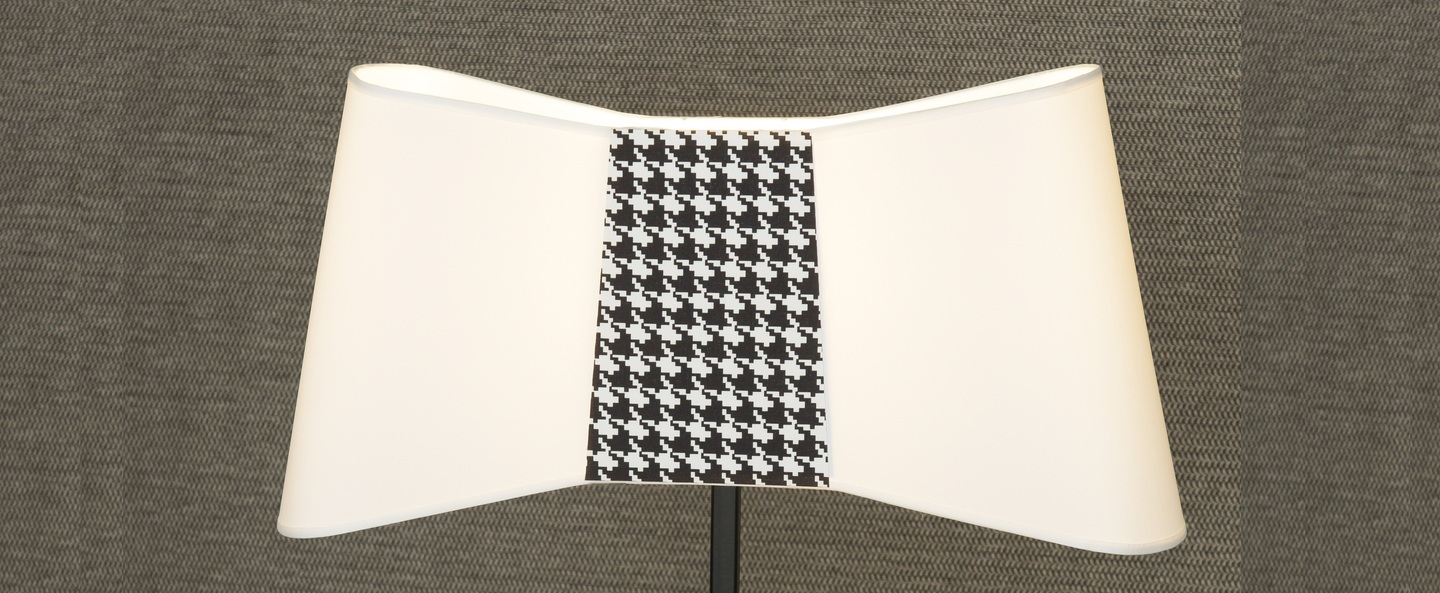 banner-image Lampe a poser couture blanc pied de poule h60cm designheure normal