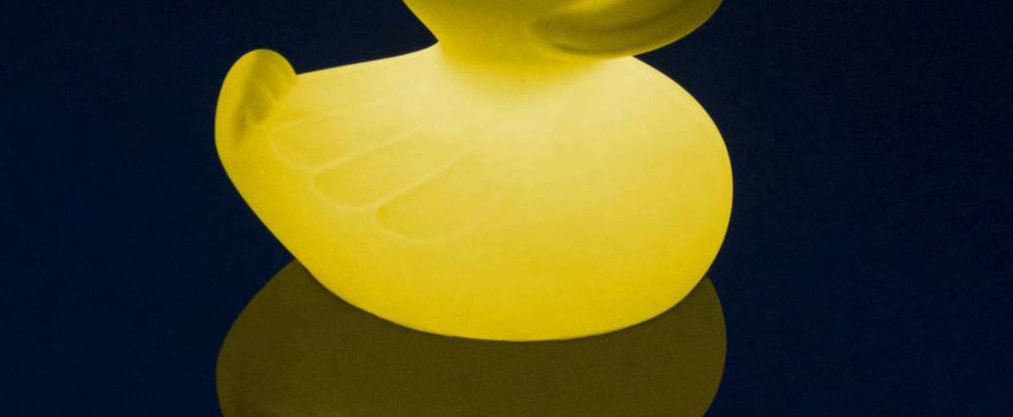 Lampe a poser d exterieur duck duck s jaune led 2700k 290lm l30cm h30cm goodnight light normal